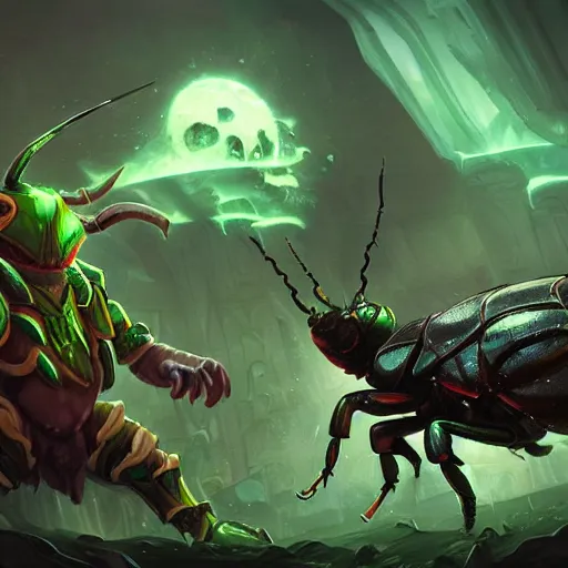 Image similar to a giant glowing horned beetle, horned beetle, horned beetle, green theme, bright art masterpiece artstation. 8 k, sharp high quality artwork in style of jose daniel cabrera pena and greg rutkowski, concept art by tooth wu, blizzard warcraft artwork, hearthstone card game artwork, horned beetle
