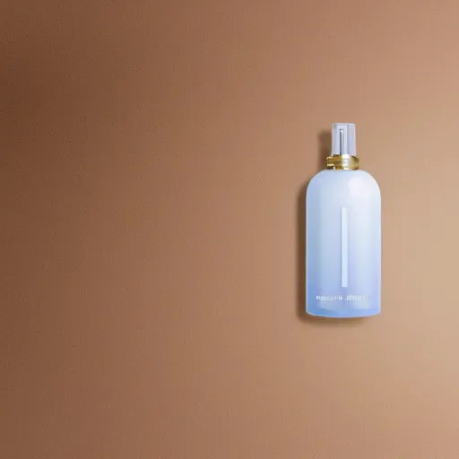 Prompt: airy bright perfume bottle floating in whispy clouds, with dreamy light blue sky and clouds in the background, softly - lit, soft - warm, zen, light, modern minimalist f 2 0 clean