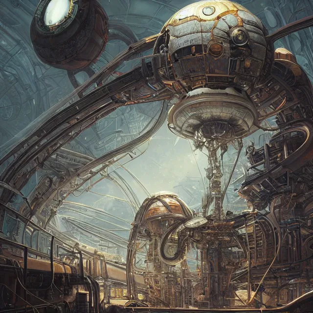 Image similar to alien mothership, industrial sci - fi, by mandy jurgens, ernst haeckel, james jean