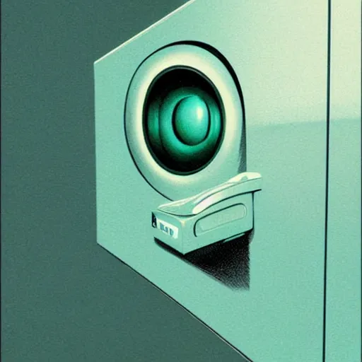 Image similar to a mint condition microwave, from the eighties, from japan, beautiful and aesthetic, close up, intricate, highly detailed, sleek face, smooth, sharp focus, specular light, occlusion shadow, rim light, artgerm, artstation, art by greg rutkowski and ilya kuvshinov and salvador dali, fantasy illustration