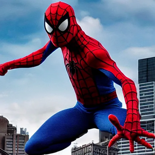 Image similar to photo of Kermit the frog as spiderman in averngers movie