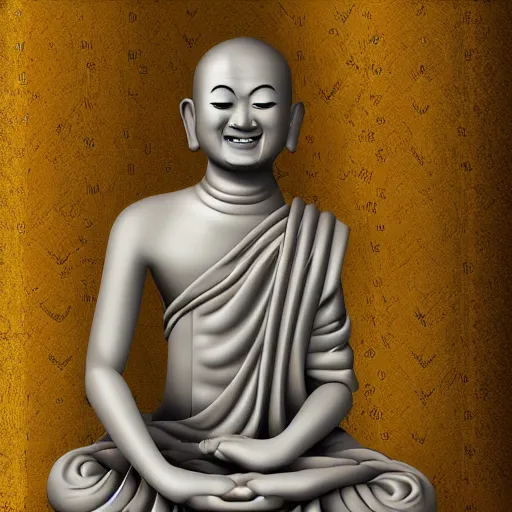 Image similar to ecstatic buddhist monk, digital art, 3 d