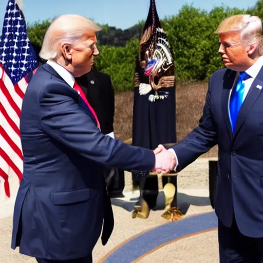 Image similar to joe biden shaking hands with donald trump