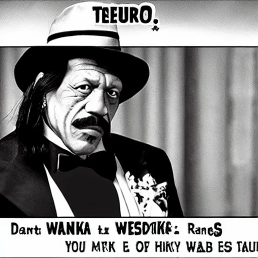 Prompt: danny trejo in willy wanka