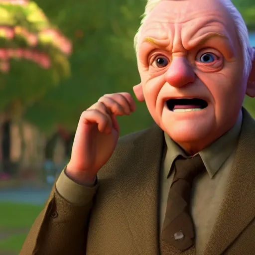 Image similar to anthony hopkins as a pixar disney character from up ( 2 0 0 9 ), unreal engine, octane render, 3 d render, photorealistic