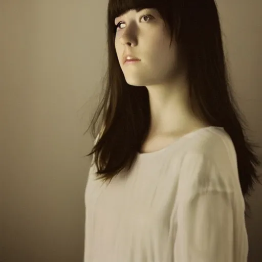 Image similar to a portrait photo of a beautiful young woman who looks like a japanese mary elizabeth winstead