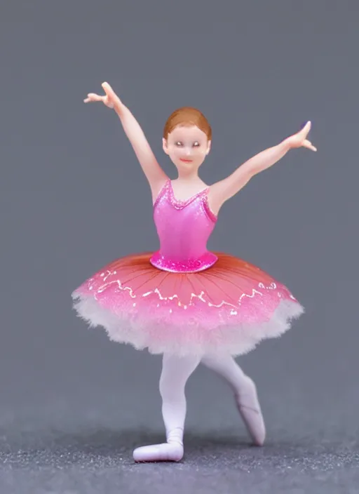 Prompt: Product Introduction Photos, 4K, Front view, Full body, 80mm resin detailed miniature of a Cute Ballerina Girl