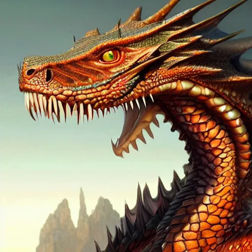 Image similar to Realistic Lifelike Dragon, super highly detailed, professional digital painting, artstation, concept art, smooth, sharp focus, no blur, no dof, extreme illustration, Unreal Engine 5, Photorealism, HD quality, 8k resolution, cinema 4d, 3D, beautiful, cinematic, art by artgerm and greg rutkowski and alphonse mucha and loish and WLOP