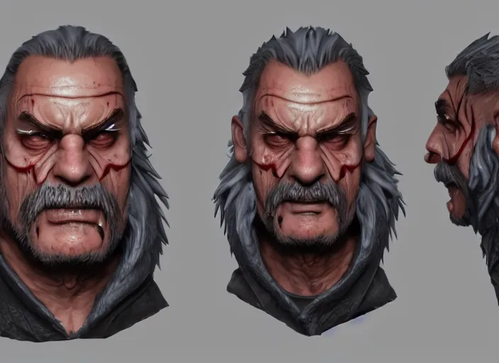 Prompt: extremely scary angry old tough rough looking viktor orban. scars, scary, gruffness, interesting 3 d character concept by square enix, in the style of league of legends, hyper detailed, cinematic, final fantasy, character concept, ray tracing, fur details, maya, c 4 d, artstation