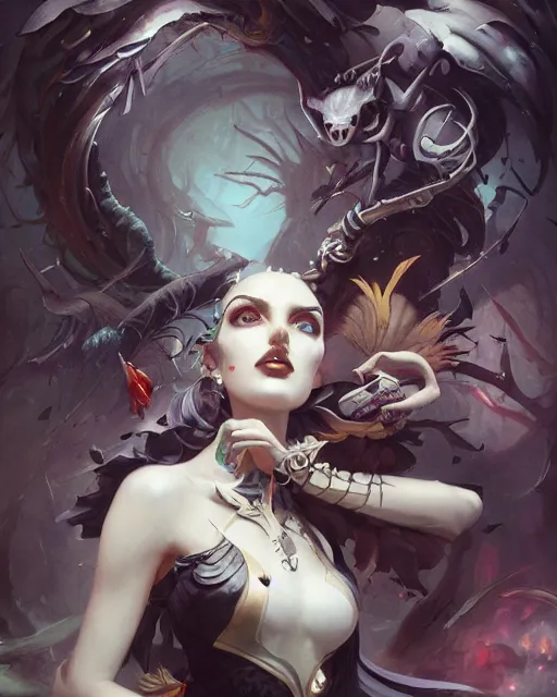 Prompt: the embodiment of darkness by Valentina Remenar, maximalism, peter mohrbacher and artgerm