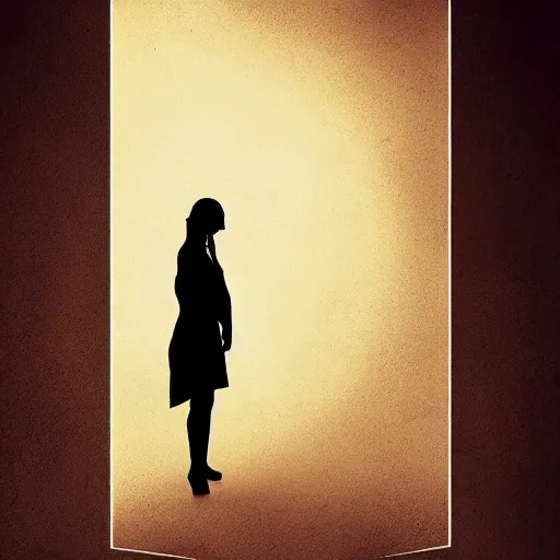 Image similar to poster for a short dramatic film called'liminal '. the poster follows the concept of liminality and the center element is a tiny wooden door and a mysterious figure. movie poster, advertisement, high detail, sharp, trending on artstation