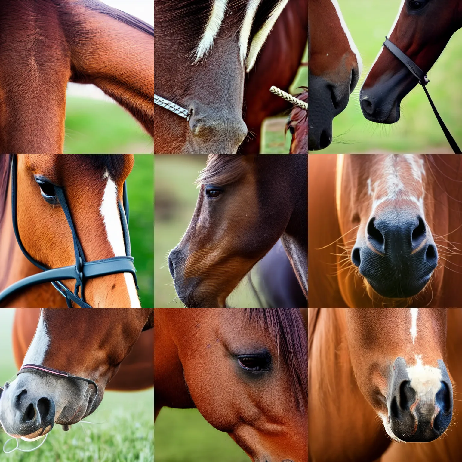 Prompt: Horse face sniffing you, horse nostrils, horse whiskers, close up shot, sniff sniff