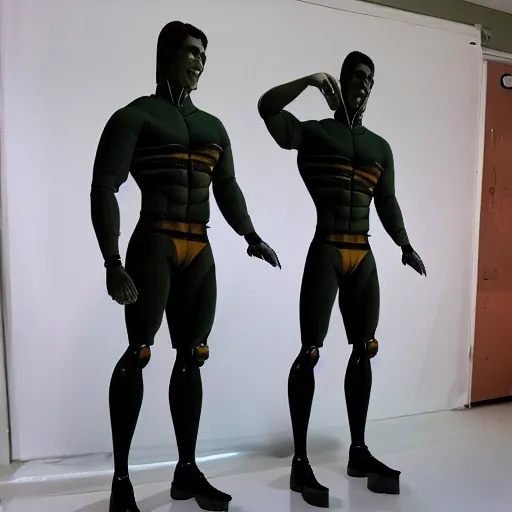 Image similar to muscular buff life sized ken doll also as a male android