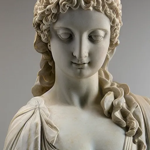 Image similar to detail marble sculpture of Aphrodite, full view, high detail