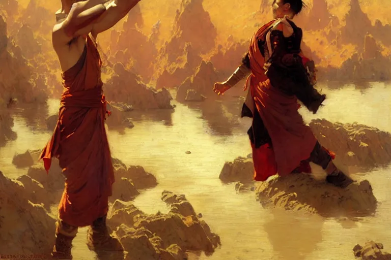 Image similar to the last airbender, painting by gaston bussiere, craig mullins, j. c. leyendecker