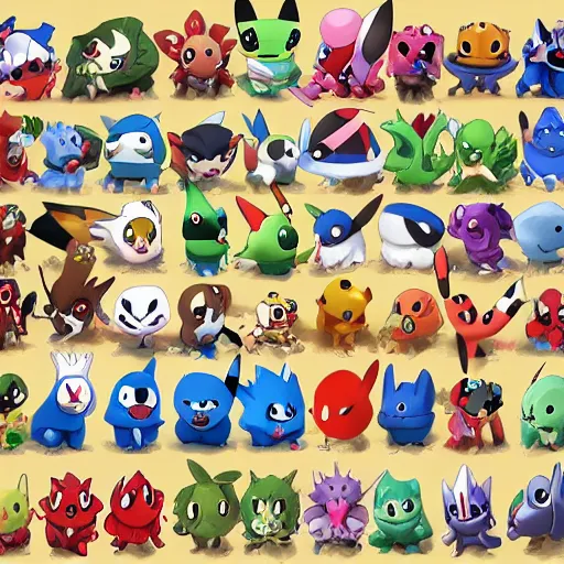 Image similar to all the pokemons together.