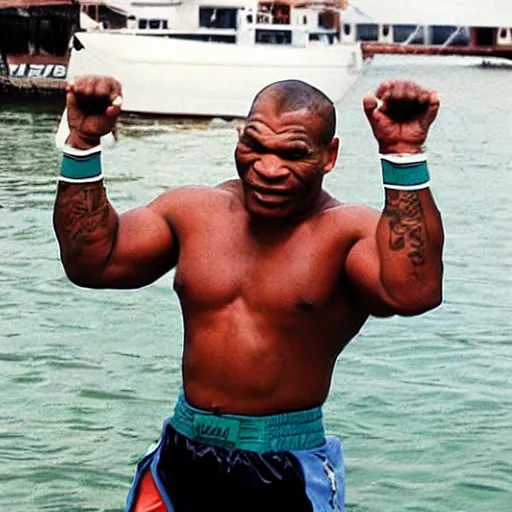 Image similar to mike tyson with a fish body