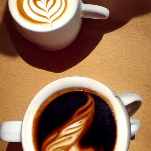 Image similar to latte art on fire