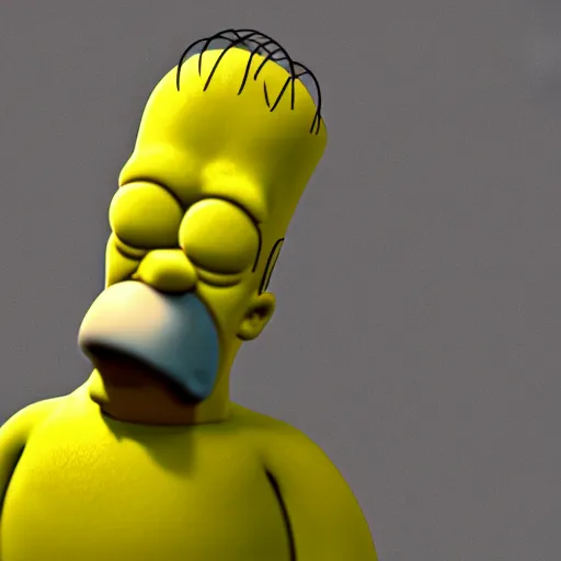 Prompt: homer simpson in 3 d