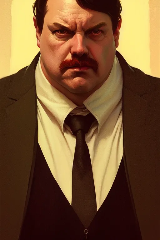 Prompt: a portrait of kingpin, fantasy, sharp focus, intricate, elegant, digital painting, artstation, matte, highly detailed, concept art, illustration, ambient lighting, art by ilya kuvshinov, artgerm, alphonse mucha, and greg rutkowski