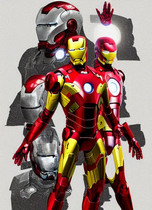 Prompt: george bush as iron man, art station, ray tracing, epicc trending on behance