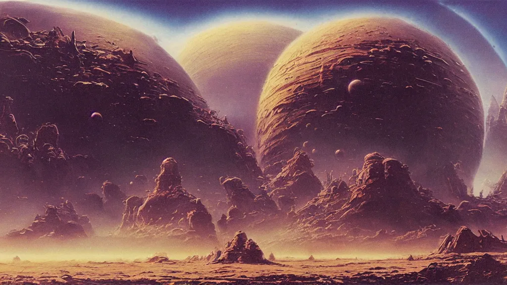 Image similar to alien planet, an empire in upheaval by arthur haas and bruce pennington, cinematic matte painting