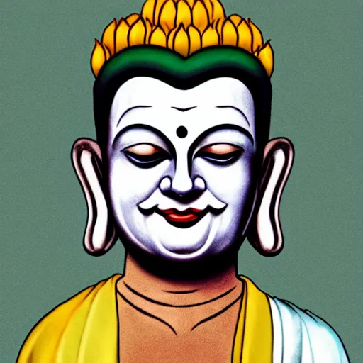 Image similar to the buddha as the joker