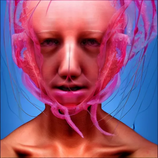 Image similar to jellyfish / human hybrid, hyper realistic, 4 k photograph