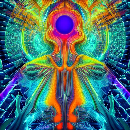 Image similar to DMT ego death, digital art, trending on artstation