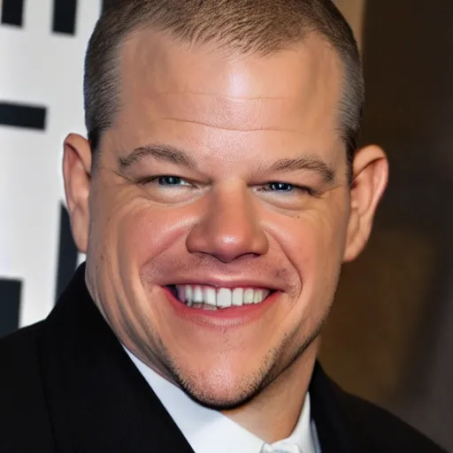 Image similar to bald matt damon without hair