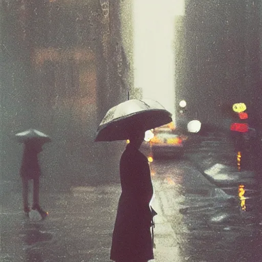 Image similar to rainy new York daydream by Saul Leiter