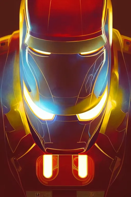 Image similar to Boris Johnson in the Iron Man suite wit no helmet on, visible face, Boris Johnson face, portrait, neon heart reactor, gold and blue, highly detailed, digital painting, artstation, concept art, smooth, sharp focus, illustration, cinematic lighting, art by artgerm and greg rutkowski and alphonse mucha