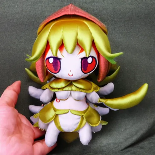 Prompt: cute fumo plush of the goddess of the planet mars, extraterrestrial deity