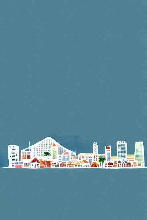 Prompt: minimalist watercolor art of cape town, illustration, vector art