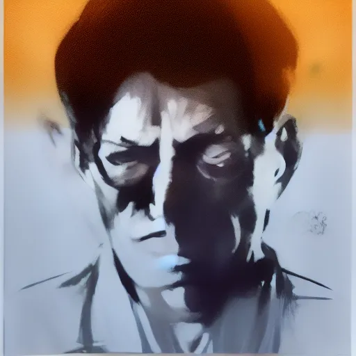 Image similar to a portrait by yoji shinkawa of jfk