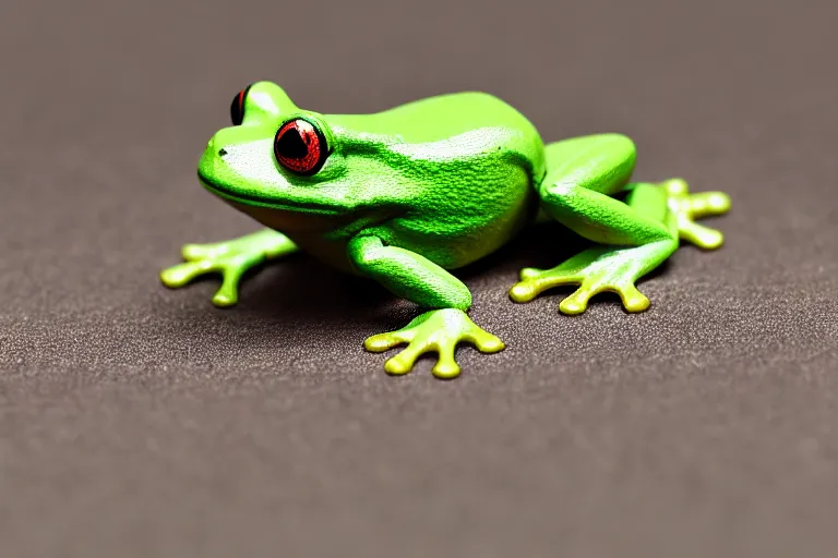 Image similar to toy frog, california, in 2 0 1 5, perfect focus, hyper detailed 5 5 mm 8 5 mm, toy photography, made out of plastic