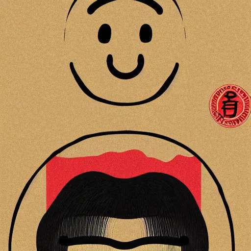 Image similar to melting smiley faces poster in the style of ukiyo - e, 4 k, hd, very detailed and clear