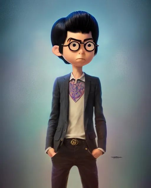 Prompt: an epic comic book style full body portrait painting of a wizard with black hair, elegant, character design by Mark Ryden and Pixar and Hayao Miyazaki, unreal 5, DAZ, hyperrealistic, octane render, cosplay, RPG portrait, dynamic lighting, intricate detail, summer vibrancy, cinematic