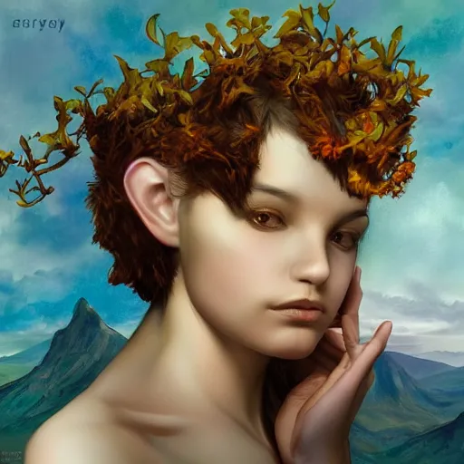 Image similar to debussy's afternoon of a faun, contemporary dance, fantasy sky, symphony album cover by artgerm and ruth deckard