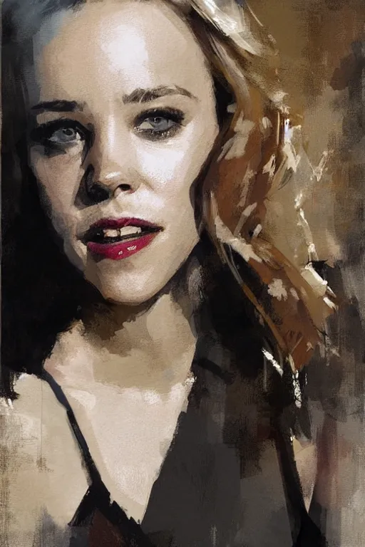 Prompt: A painting of Rachel McAdams, by Jeremy Mann