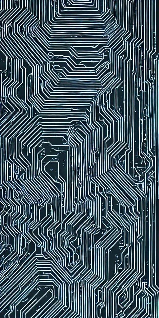 Prompt: beautiful minimalist abstract hd phone wallpaper, reminiscent of a circuit board, geometric, trending on behance