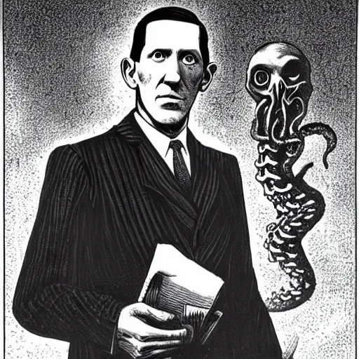 Image similar to H.P. Lovecraft as Cthulhu