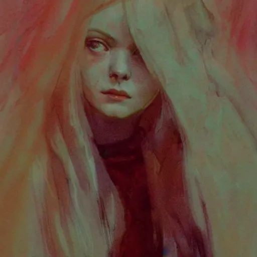 Image similar to illustration of Elle Fanning, by Sienkiewicz