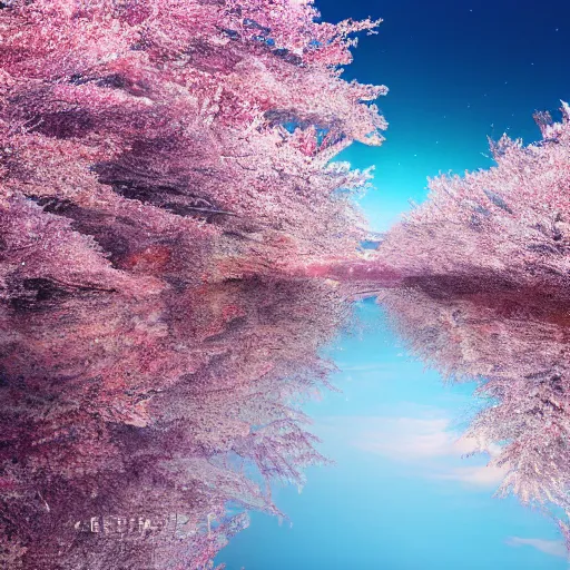 Prompt: Snowy mountain covered in cherry blossom trees , hd, intricate, hyper detailed, award winning, beautiful, 8k, digital art, surreal