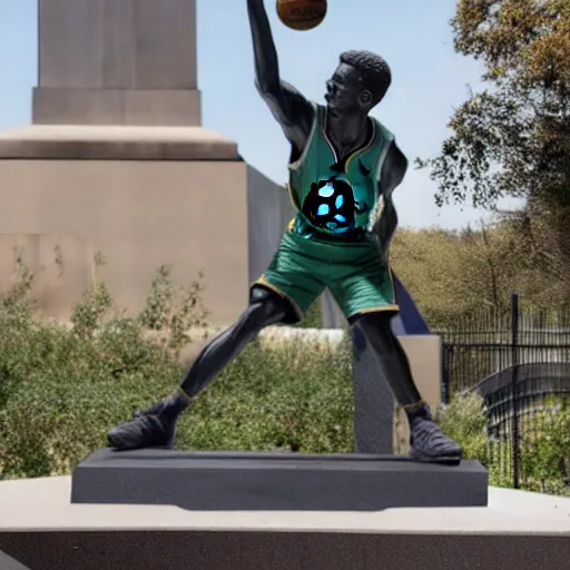 Prompt: a statue of Stephen Curry