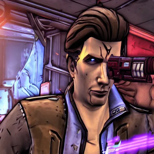 Image similar to Handsome Jack posing infront of the vault, photograph, Borderlands 2