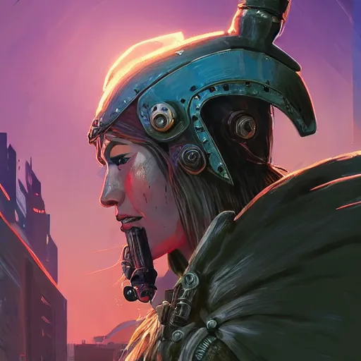 Image similar to cyberpunk viking helmet mask warrior goddess robot ninja fantasy, art gta 5 cover, official fanart behance hd artstation by jesper ejsing, by rhads, makoto shinkai and lois van baarle, ilya kuvshinov, ossdraws