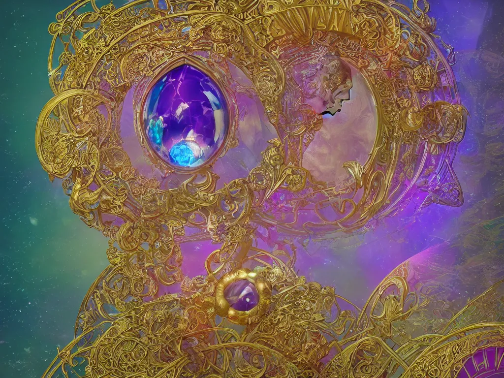 Image similar to the orb of time, sunlight study, art nouveau, by hans zatzka and ( ( ( ( lisa frank ) ) ) ), 8 k, sharp focus, octane render, ( ( ( ( kauai ) ) ) )