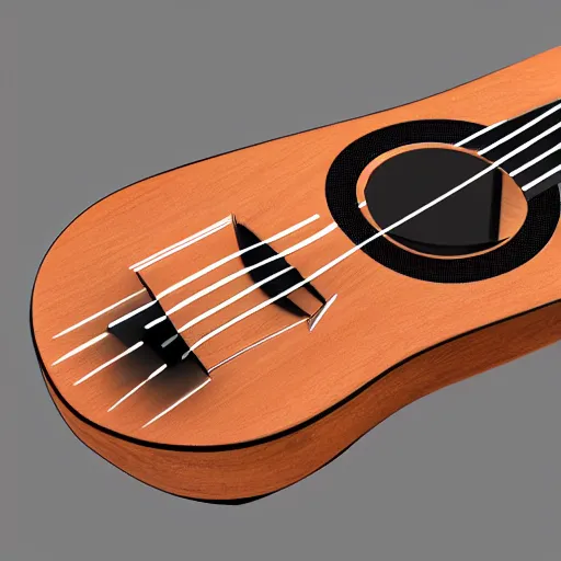 Prompt: a futuristic ukulele, detailed, 8k, trending on artstation