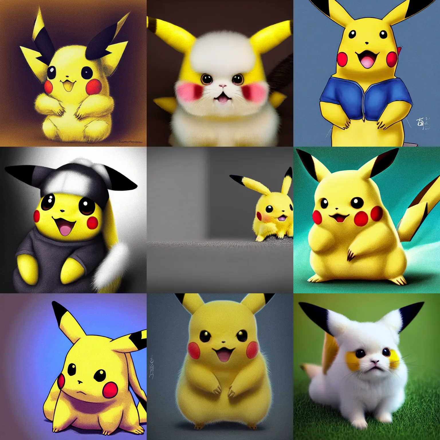 Prompt: a beautiful portrait of pikachu, photograph, realistic, cute, fluffy, kawaii